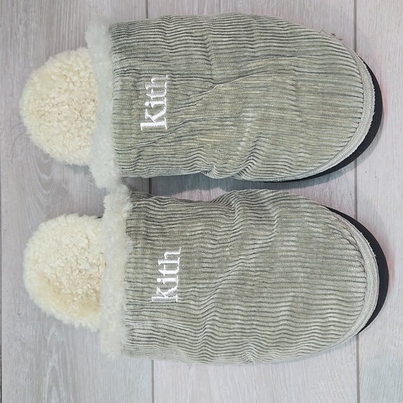 Kith Olive Green Corduroy Shearling-Lined Slip-On Slippers main image 6